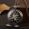 Pocket Watches Sdotter Retro Luxury Watch Automatic Hand-Wind Mechanical Steampunk Men Roman Normals Clock With Fob Chain Reloj