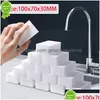 Sponges Scouring Pads 100X70X30Mm Melamine Sponge White Cleaner Cleaning For Kitchen Bathroom Office Tools Drop Delivery Home Gard Dhrtr