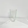 Tazza di vetro a strisce semplici da 375 ml con coperchio e cannuccia Tazza di tè a bolle trasparenti Bicchiere di succo di birra Latte Tazze di moka Tazza da colazione