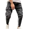 Męskie dżinsy dla mężczyzn w moda rozryte dżinsowe spodnie swobodny chuda noga Slim Fit Spodni Pockets2636