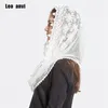 Leo Anvi Lace Infinity Scalf Women Ivory Biała Mantilla Tradycyjna katolicka kaplica zasłona hidżab szalik i owijał muzułmański hijab1187o