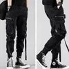 Pantalon pour hommes Classique Streetwear Hip Hop Joggers Hommes Lettre Rubans Poches Cargo Piste Tactique Casual Pantalon Mâle Pantalon de Survêtement K116