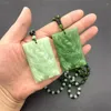 Hanger Kettingen Mode Groene Jade Handgesneden Draak Holle Ketting Veelkleurige Chinese Amulet Vrouwen Man's Lucky Sieraden Gift