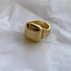 Italian design high quality jewelry Smooth square ring fashion 18K gold plated fashion personalized men's and women's ri319L