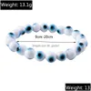 Charm-Armbänder Türkisches Glücks-Blue-Eye-Armband für Frauen Männer Handgefertigte 8 mm böse Perlen Armreifen Schmuck Drop Lieferung Dhgarden Dhiw2