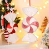 Juldekorationer 32 cm Big Christmas Red and White Clover Candy Decoration Home Decor Atmosphere Layout Painted Candy Pendant Wedding Party 231005