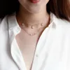 2018 нежное ожерелье из стерлингового серебра 925 пробы, изящная скрепка для бумаг, маленькое ожерелье с камнем cz, булавка для женщин, девочек237l