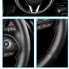 Steering Wheel Covers For Infiniti Q50 2014 2023 QX50 Black Genuine Leather DIY Hand-stitched Car Cover Interior Accessories