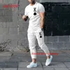 Herren-Trainingsanzüge, Herren-Hosen-Trainingsanzug, 2-teiliges Set, 3D-gedrucktes K, einfarbig, Kurzarm-T-Shirt, lange Hosen, Straßenkleidung, Herrenbekleidung 231006