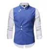 Men s Vests 2023 Autumn Winter Irregular Standing Collar Suit Vest Wholesale European Size Fashion Coat 231005