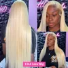Synthetic Wigs Luvin 30 40 Inch 13x4 Straight 613 Blonde Human Hair 250% Transparent Remy Brazilian 13x6 Color Lace Frontal Wig For Women 231006