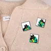 Ontwerper luxe broche cartoon zwarte kat broche badge met gras kat schattige druppel olie badge student sieraden metalen tas gesp