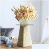 Decorative Flowers Wreaths 20Pcs Dried Tail Grass Natural Wheat Ear Dry Bouquet Marriage Decoration Bridal Flower Accessories Drop Del Dhouh