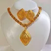 24K Goud Kleur Dubai Nigeria Frankrijk Bloem Oorbel grote Phoenix Staart Necklacet Sieraden Set Vrouwen Huwelijkscadeau268z