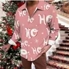 Camicie casual da uomo Camicia a maniche lunghe con risvolto Albero di Natale Stampato in 3D Top Abbigliamento per le vacanze per feste Design alla moda e morbido