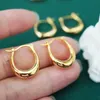 Hoop Huggie NKHOG Pendientes de oro reales de 18 quilates para mujer Pure AU750 Moda Ushape Accesorios para las orejas vintage de lujo Regalo de joyería fina para mujer 231005