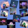 Led Colorful Light Up 카우보이 모자 네온 반짝이는 공간 조명 카우걸 모자 홀로그램 홀로그램 레이브 형광 모자 의상 파티