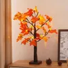 Lâmpadas de mesa Halloween Maple Tree Lamp Festive Fall Desktop Decor 24led Maple Tree Lamp com luzes de folha de abóbora ajustáveis para o Dia de Ação de Graças YQ231006