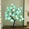 Lampade da tavolo Lampada da tavolo a LED Luci per alberi di fiori di rosa USB Fata Foglia d'acero Luce notturna per la casa Festa di Natale Natale Decorazione della camera da letto di nozze YQ231006