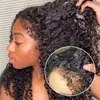 Synthetic Wigs 180 Density Human Hair Lace Wig Kinky Curly Edged Transparent For Women Remy Brazilian 28 30 Inch 231006