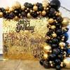 Autres fournitures de fête d'événement Black Gold Balloon Garland Arch Kit Confetti Ballon en latex Happy 30 40 50 ans Décoration de fête d'anniversaire 30e anniversaire 231005