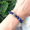 MG0839 8 mm naturalny lapis lazuli bransoletka męska lawa kamienna Bransoletka energetyczna ręcznie robiona delikatna bransoletka z kamienia szlachetnego2524