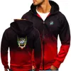 Mannen Hoodies 2023 Sweatshirt Mannen Rits Kleurverloop Tops Herfst MV Agusta Corse Print Heren Capuchon