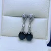 Stud Earrings FS Fashion Real S925 Sterling Silver Natural Black Spinel With Certificate Fine Charm Wedding Jewelry For Women MeiBaPJ