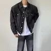 Męskie kurtki Y2K Umyjana dżinsowa płaszcz męski metalowy metalowy plaster Krótki jeansowy płaszcze streetwear jesień mężczyźni mody dżinsowe kurtki dla mężczyzny 231005