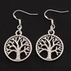 Tree of Life Earrings 925 Silver Fish Ear Hook 40pairs Lot Antique Silver Chandelier E463 20x40mm257e