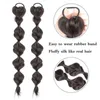 Synthetic Wigs Concubine Synthetic Bow Ponytail High Elastic Wig Woman Hair Side Natural Braided Black Hose tail Hair Piece 231006