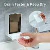 Soap Dishes Bathroom Wall Mounted Soap Box Shower Soap Holder Easy Cleaning Storage Shower Bar Soap Holder for Bathroom Bathtub Kitchen Sink 231005