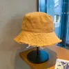 Berets logotipo personalizado senhoras hop balde chapéus dobrável borla lavada denim pescador chapéu unisex praia ao ar livre panamá boné