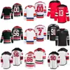 Män barn kvinnor hockey 86 jack hughes tröjor 13 Nico Hischier 7 Dougie Hamilton 63 Jesper Bratt 91 Dawson Mercer 90 Tomas Tatar 56 Erik Haula Reverse Retro broderi