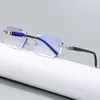 Óculos de sol quadros azul luz bloqueando óculos anti leitura mulheres melhorar a visão presbiopia moda sem aro presbiopia 231005