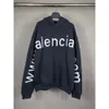 Balansiagalies BB Designer Paris Rätt version 2024 Ny B -hemswebbplats Balencigaas Big Embrodery Letter Casual Loose Hooded tröja för män TOT1