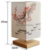 Table Lamps LED Square Decoration Table Lamps Simple Chinese Style Dimmable EU Plug Night Light Fabric Lampshade Bedroom Bedside Lights YQ231006
