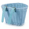 Panniers Bags Child Bike Basket Hand Knitting Bicycle Basket Front Deco Kids Bike Tassel Tape G99D 231005