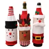 Christmas Wine Bottle Cover Set Santa Snowman Woven Wine Bottle Bags For Christmas Party Dinner Table Decorations New Year Gifts