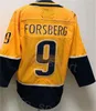 Hockey para hombre 9 Filip Forsberg Jerseys Retro inverso 59 Roman Josi 35 Pekka Rinne Costuras para fanáticos del deporte Azul marino Amarillo Blanco Equipo Serie de estadio clásico de invierno