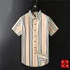 2021 Luxurys Desingers Men's Dress Business Casual Shirt Sleeve Stripe slim masculine social fashion plaid M-3XL#032470