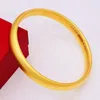 Bangła gładka biżuteria złota złota srebrna kolor buddyjskie bransoletki sutra bransoletki dla pojedynczych kółek Prezent 264S