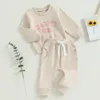 Kleidungssets Kleinkind Mädchen Outfit Langarm Daddys Mädchen Pullover Sweatshirt und elastische Hosen Set Baby süße Herbstkleidung