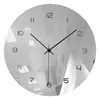 Horloges murales Argent Acrylique Miroir MDF Bois Horloge Personnalisé Créatif