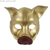 Party Masks 3D Realistic Wild Boar Face Mask Pig Face Cover Dress Up Party Animal Cosplay Rave Mask Halloween Masquerade Props Q231009