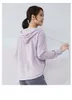 Manteau de sport pour femmes, tenue de Yoga en plein air, veste de course à capuche, vêtements de Fitness amples, LU-1443