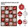 Christmas Decorations 20pcs Christmas Ball Christmas Spheres Ornaments Set 6cm Electroplated Painted Ball Christmas Day Decoration Pendant Navidad 231006