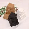 Hediye sargısı 100pcs siyah kraft kağıt zanaat kutusu küçük beyaz sabun karton paketleme/paket kahverengi şeker takı ambalajı