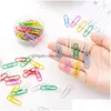 Dosyalama Malzemeleri Toptan Colorf Paper Clips 28mm 3m Dayanıklı ve Pas Dışı Kaplamalı Küçük Ortam Okul Ofis Klasörleri için Harika