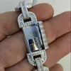 Necklace Moissanite 18mm Icey Vvs Cuban Chain Link Baguette Moissanite Diamond Mariner Link Cuban